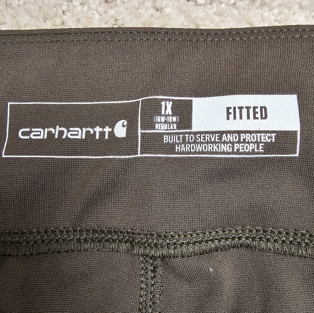 Women's Carhart Force Fitted Midweight Utility Leggings in Brown Size 1X - Picture 4 of 7